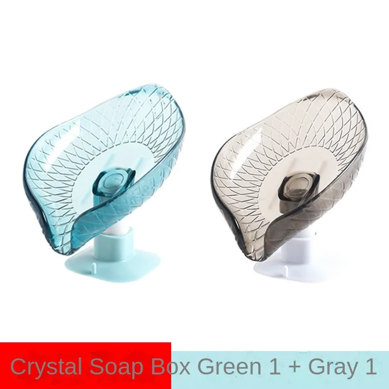 

Drain Soap Box Soap Storage Rack Punch-Free Suction Cup Unique Crystal Home Bathroom Fabulous Draining Gadget