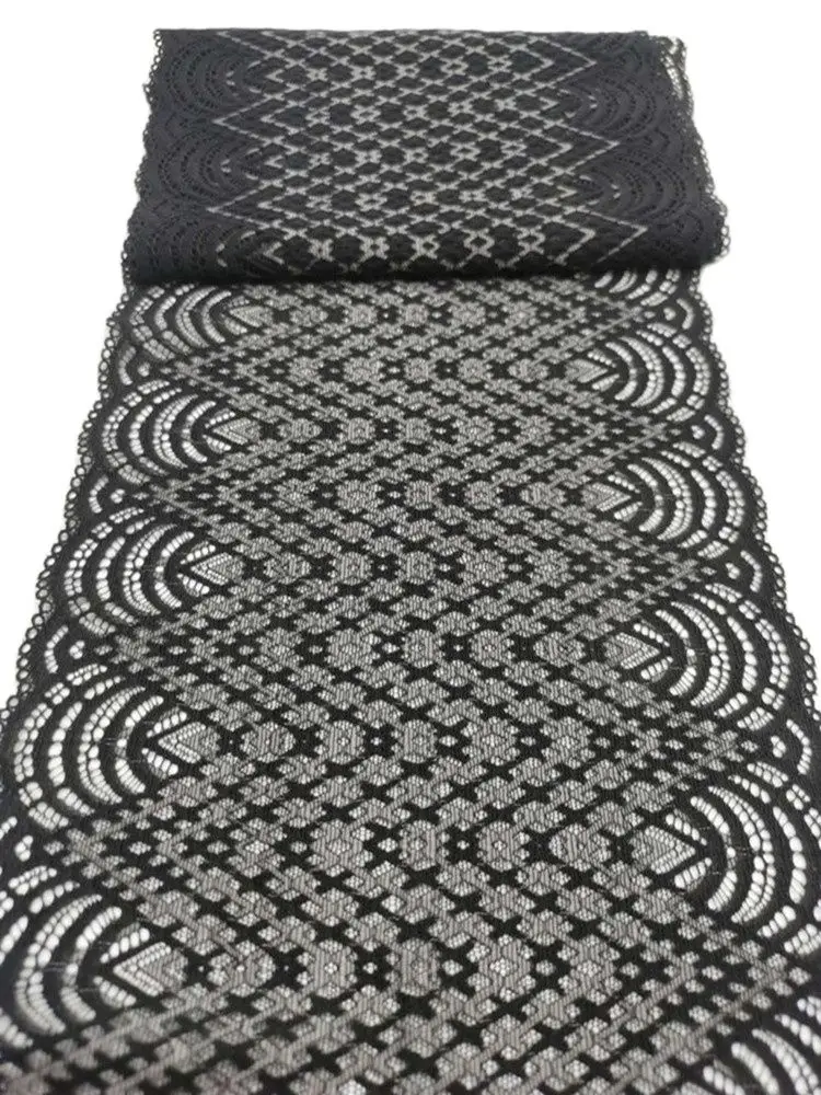 Эластичная кружевная юбка в черную яркую полоску 3 м-20 см | Дом и сад