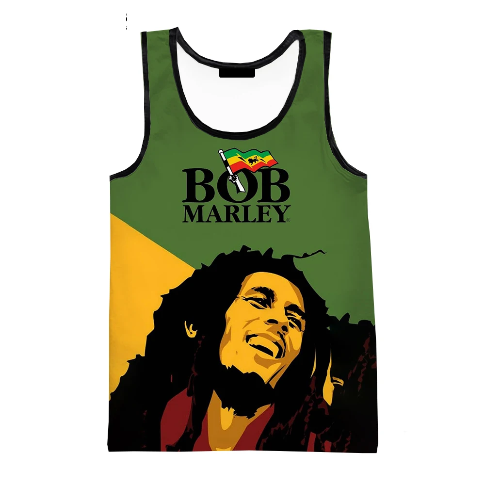 

Bob Marley 3D Vest Summer Fitness Men Tank Tops Sleeveless New Fashion Hip Hop Harajuku Streetwear Oversized Beach Undershirt
