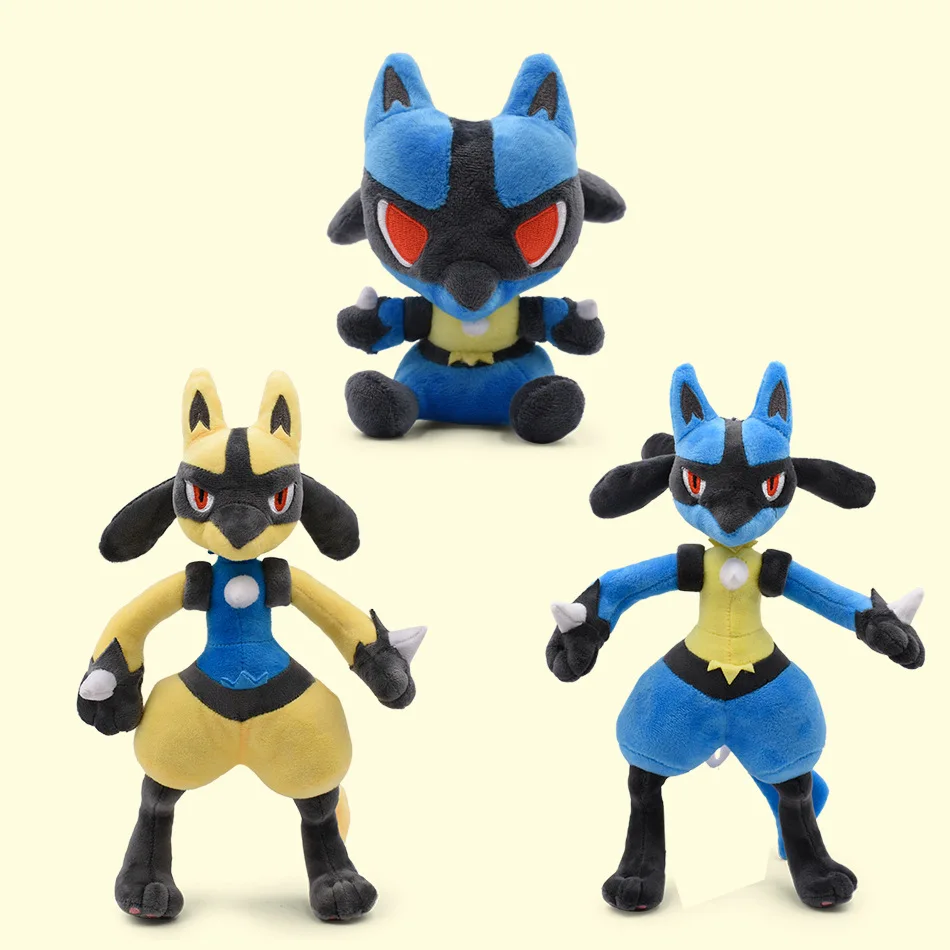 High Quality Cute Lucario Riolu Plush Toy Shiny Pokemon Lucario Doll Plushies Home Decor Xmas Gifts For Child Kids Fans