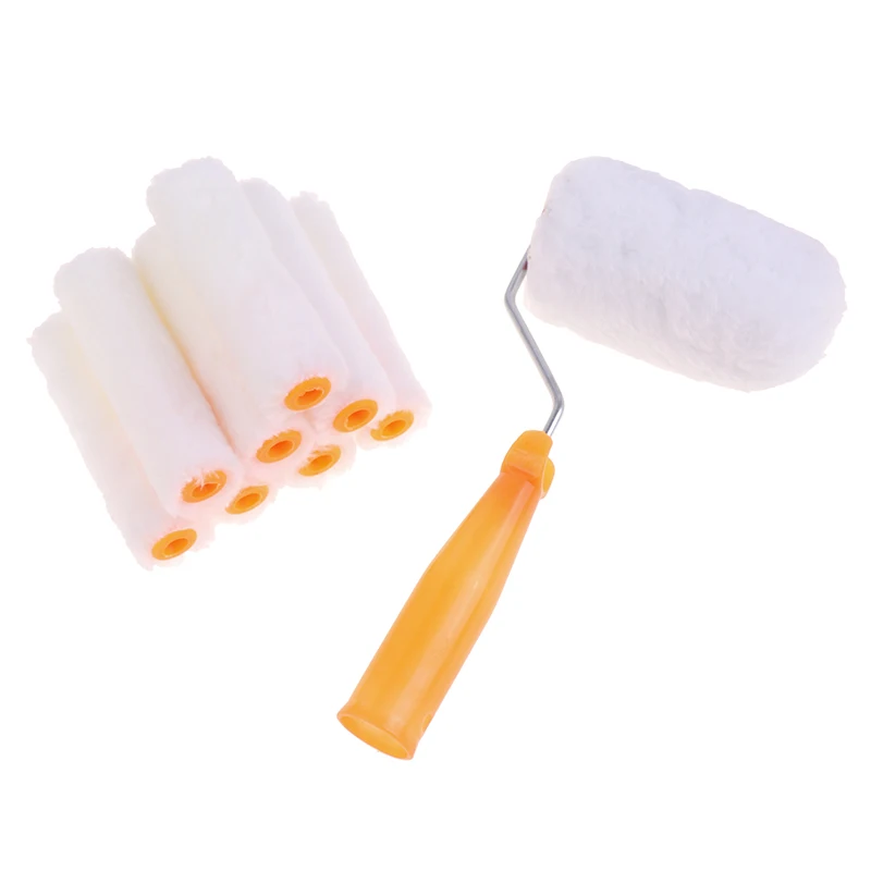 

Handle Tool 9PCS Paint Roller Brush Kit Thick Diameter Roller for Wall Decorate Painting