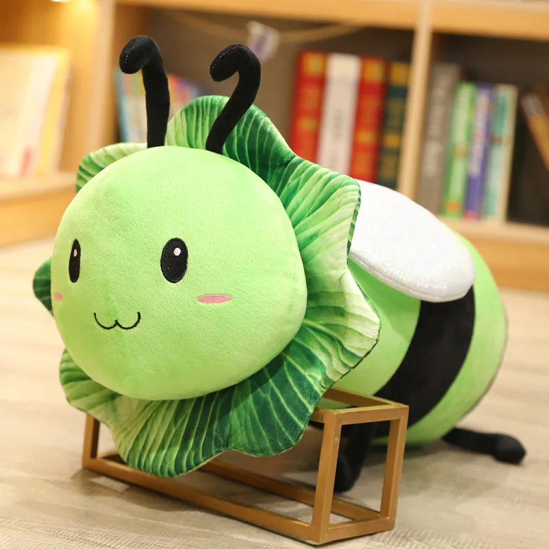 

Kawaii Plump Stripe Vegetable Bee Plush Toy Stuffed Soft Insect Plushie Doll Throw Pillow Hug Cushion Kids Girls Birthday Gift