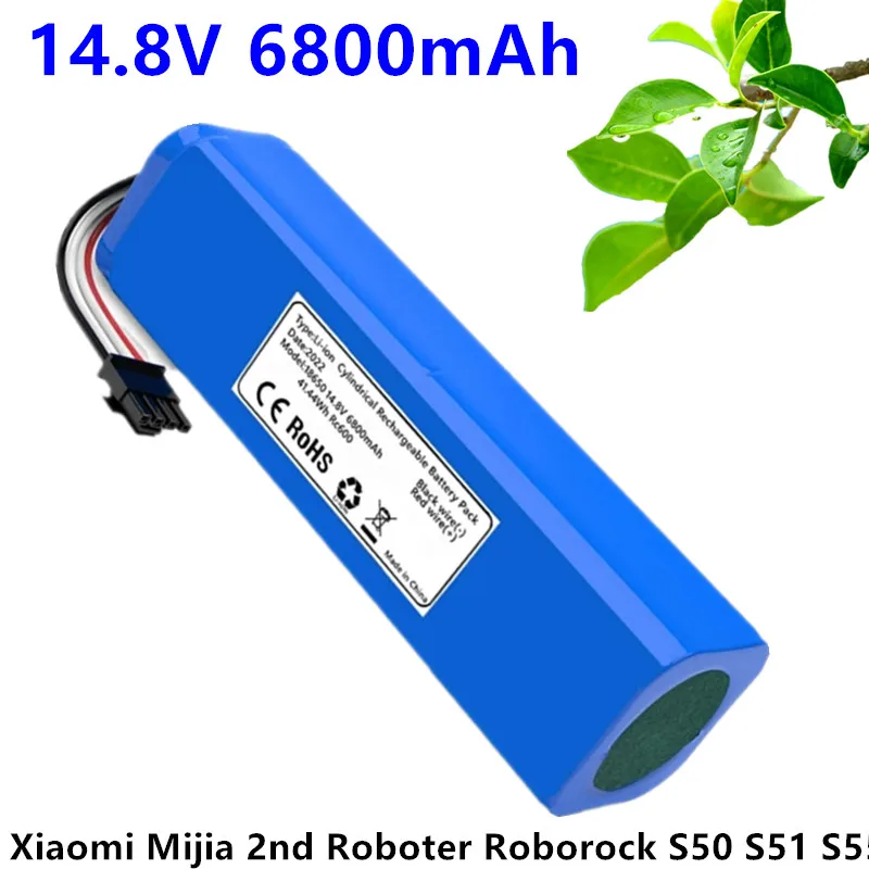 

6800Mah Li-Ion Роботизированный Stofzuiger зарядное устройство для Xiaomi Mijia 2nd Roboter Roborock S50 S51 S55 аксессуары