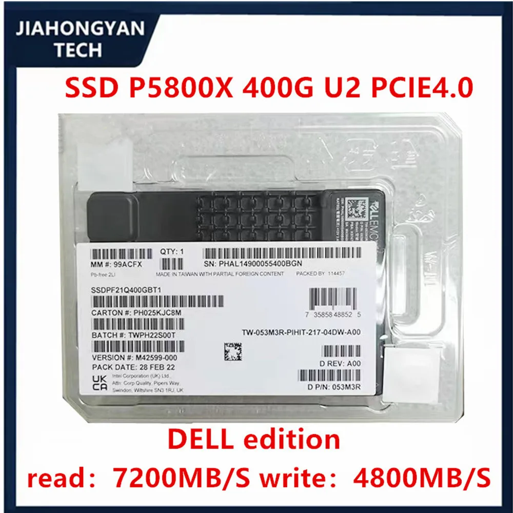 Фото Оригинальный сервер твердотельного накопителя Intel OPTANE SSD P5800X 400G U.2 PCIE4.0 для корпоративного класса №1