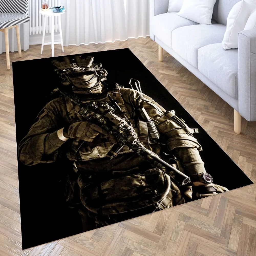 

Army elite soldier Rug Floor Mats Carpet for Living Room Doormat Plush Non-slip Chair Mat Bathroom Carpet Carpet In The Bedroom