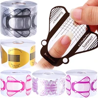 500pcs acrylic nail mold forms for extension french manicure stencil nail accessories tools soak off gel building tips le941