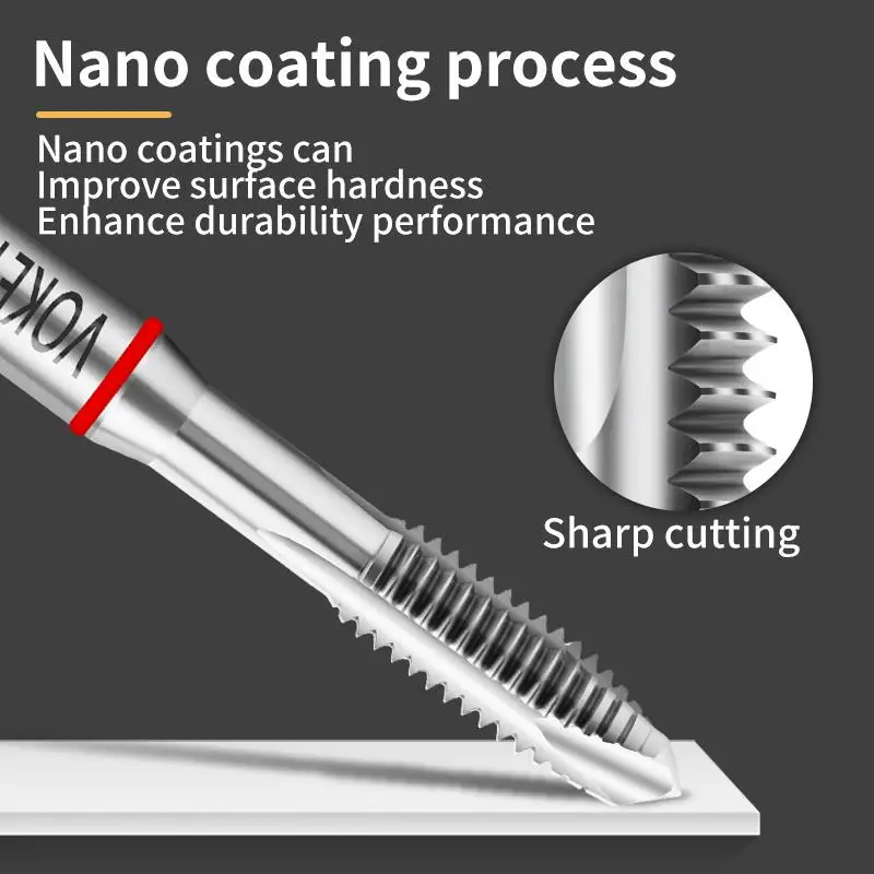 

Метчик VOKET HSSE красный 0-80 1-64 2-56 4-40 6-32 8-32 10-24 1/4