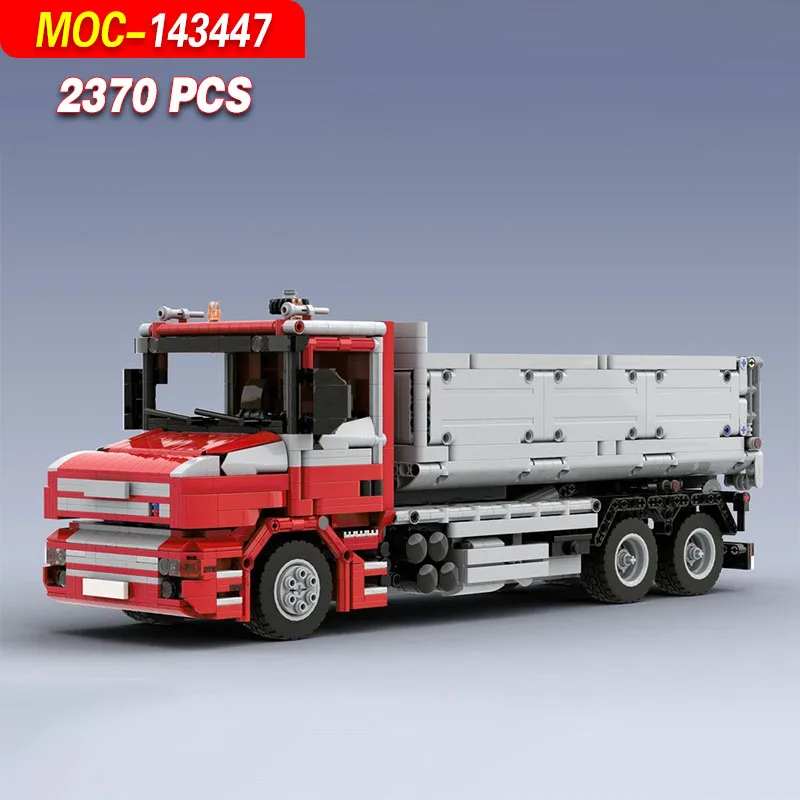 Фото MOC-143447 Классический трехосный грузовик с крюковым краном - модель из строительных блоков, 2370 деталей, интерактивная игрушка, коллекционный сувенир, подарок №1