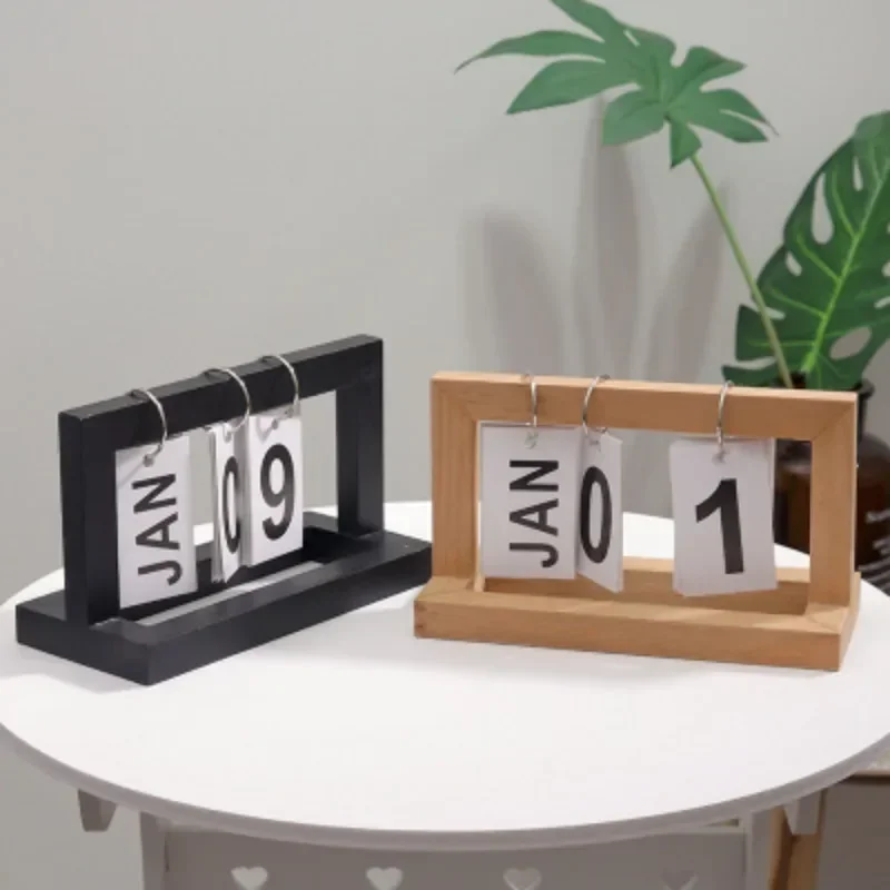 

Скандинавский простой креативный Деревянный Флип-проектор, простой настольный письменный стол, календарь, деревянные украшения