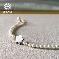 quality shell pearl star necklace 4mm5cm extension chain preal necklace