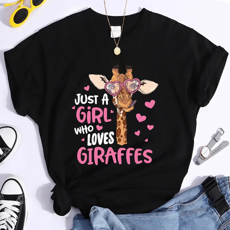 Женская футболка с принтом в виде жирафа