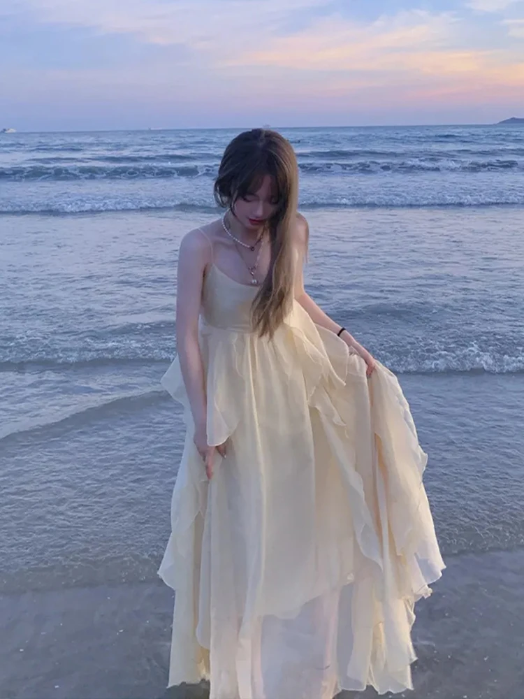 Женское платье-макси белое длинное платье в стиле ретро