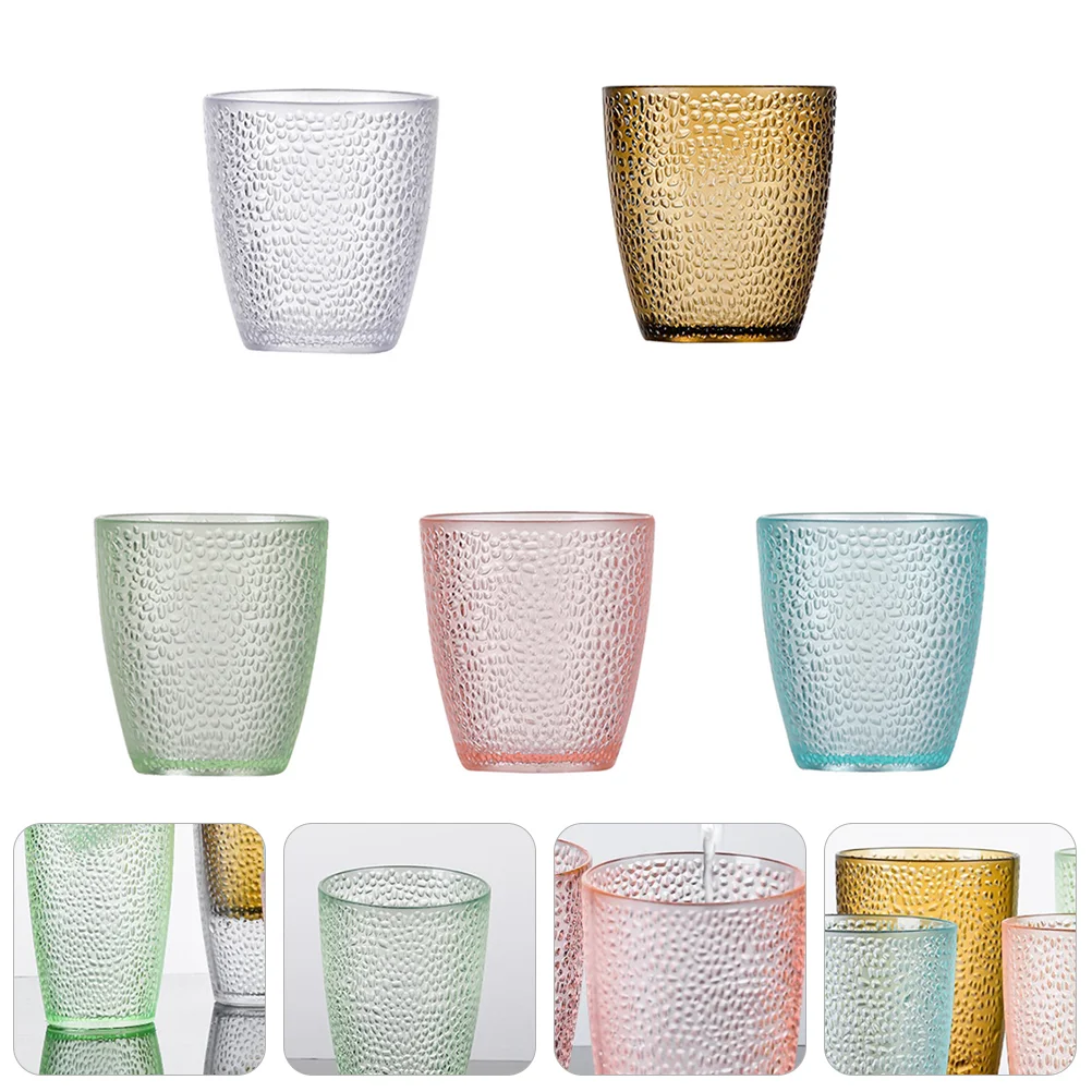 

Glasses Drinking Acrylic Cup Cups Tumblers Plastic Kitchen Unbreakable Crystal Reusable Mug Drink Short Coffee Set Clear Beer