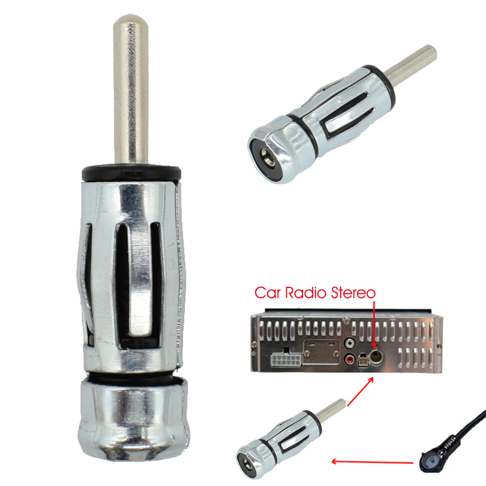 

Car Vehicle Radio Stereo ISO To Din Aerial Antenna Mast Adapter Connector Plug for Car Radio Stereo Autoradio For Most Types