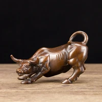 bronze fengshui wealth fierce bull ox statue metal crafts family decorations accessories