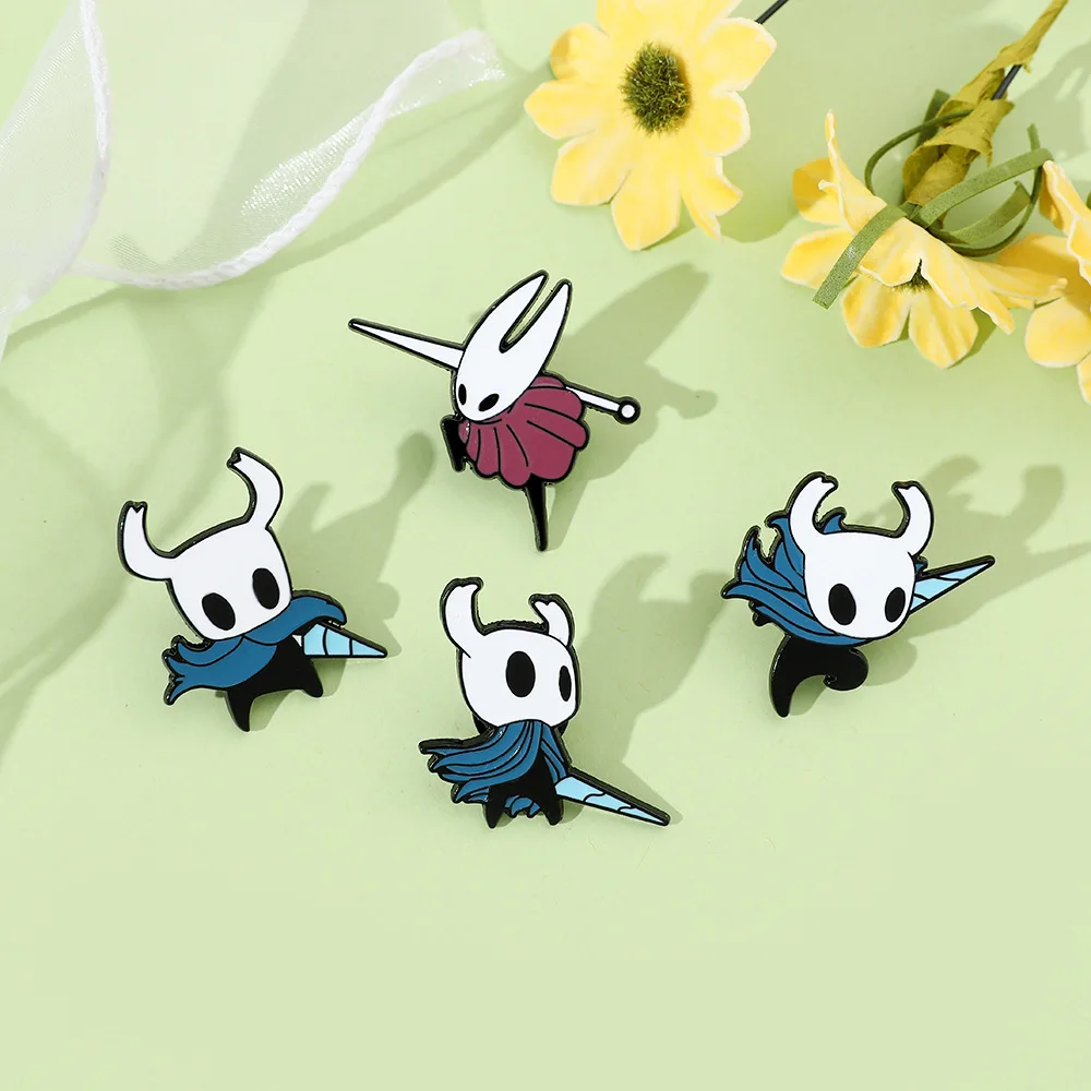

Classic Game Hollow Knight Enamel Lapel Pin Cartoon Metal Brooch Jewelry For Women Men Hat Backpack Bags Badge Pins Kids Gifts
