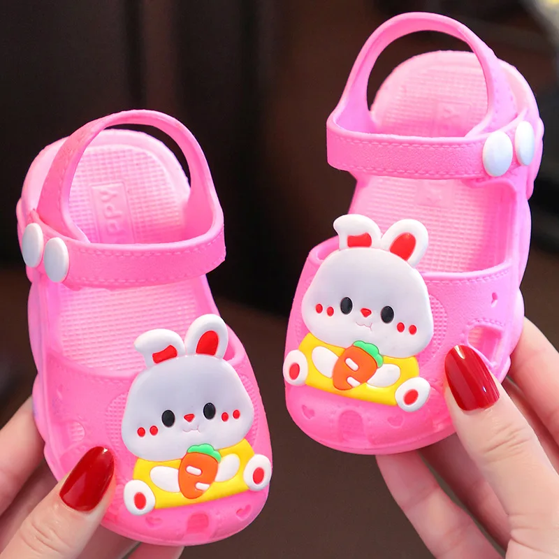 

sandalias 23 Cartoon Rabbit Sandals Summer Baby Girls' Shoes Home Anti Slip Infant girl‘s sandal Soft Sole Beach Kids Shoes サンダル
