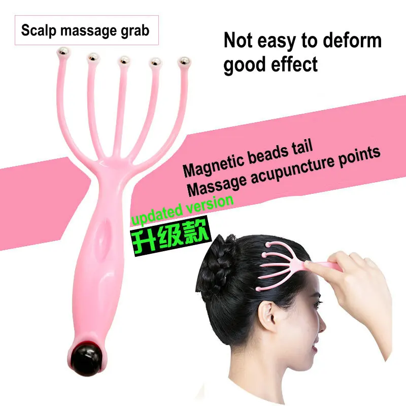 Hair Brush Five Finger Massager Claw Relax Glowy Rake Head Massage Ball Hair Held Scalp Neck Stress Relief comb Five-claw scalp