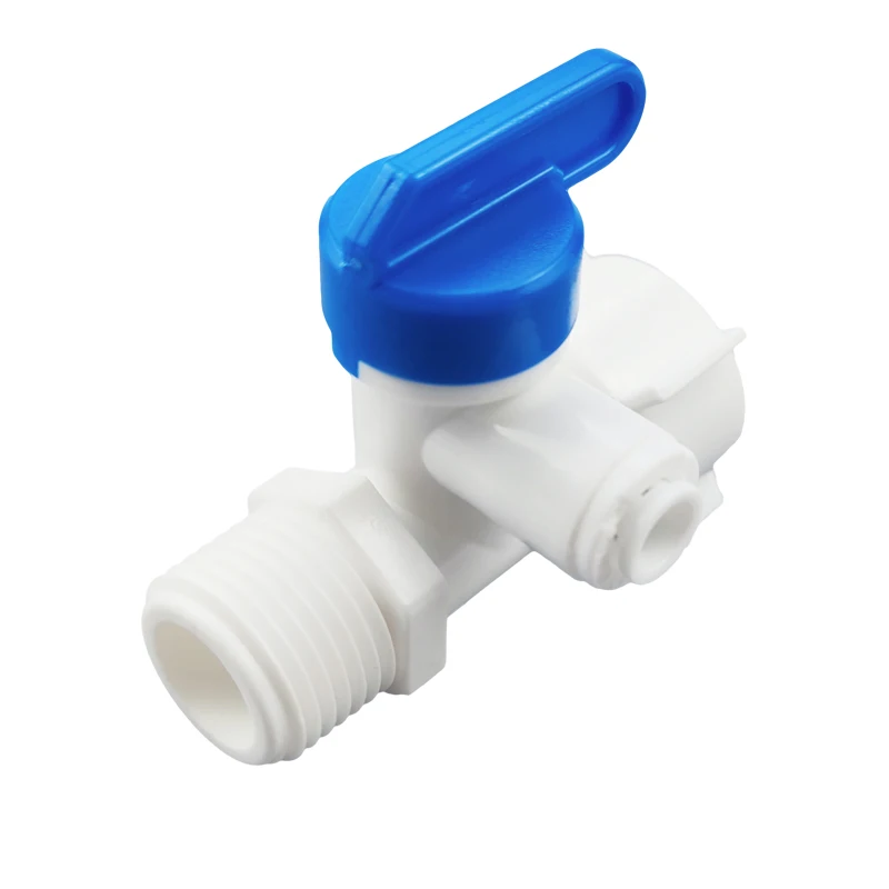 

Reverse Osmosis RO Tee Plastic Ball Valve 1/4 Hose Quick Coupling Fitting 1/2 Male 3 Way Faucet Water Purifier Tap Connector
