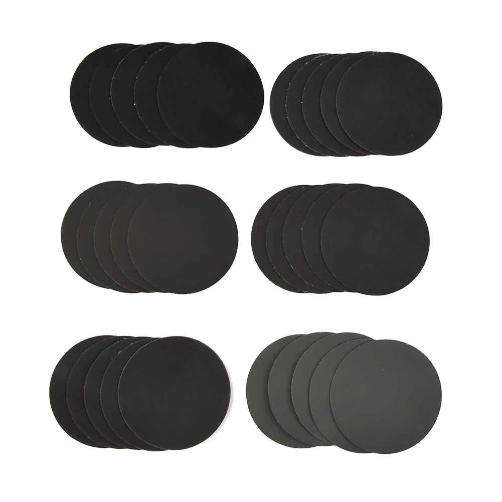 

30Pcs 75mm 3Inch 320/400/600/800/1000/1500 Grits Round Sandpaper Discs Wet Dry Sanding Discs Hook Loop Sand Sheets Sander Pads