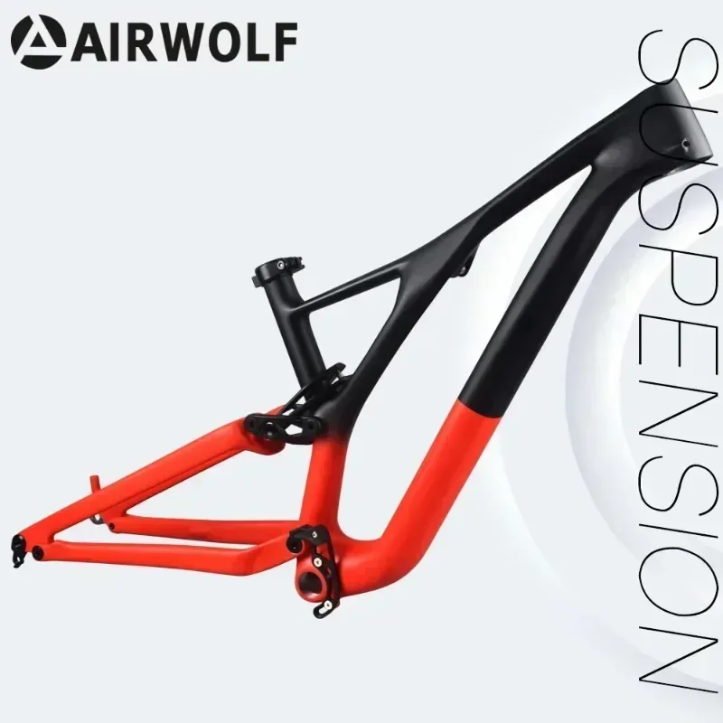 

Airwolf T1100 Full Suspension Carbon Mountain Bike Frame Travel 142MM Boost 148*12MM 29ER MTB XC Trail Frame Max Tire 3.0