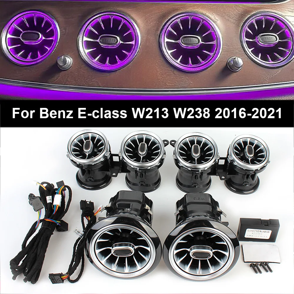 

Car Vent With RGB Lights Tweeter Turbine Decorative 64Color LED Interior Smart Lamps For Mercedes Benz Class E W213 W238 2016-21