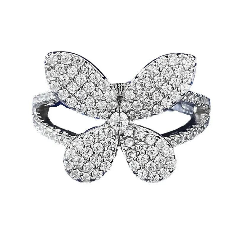 

Женское кольцо из серебра 100% пробы, с бабочкой