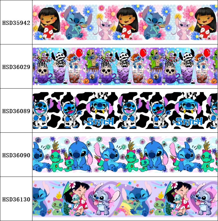 HSDRIBBON Бесплатная доставка 22 мм 38 50 75 печатная лента из серий Лило ститс корсажная