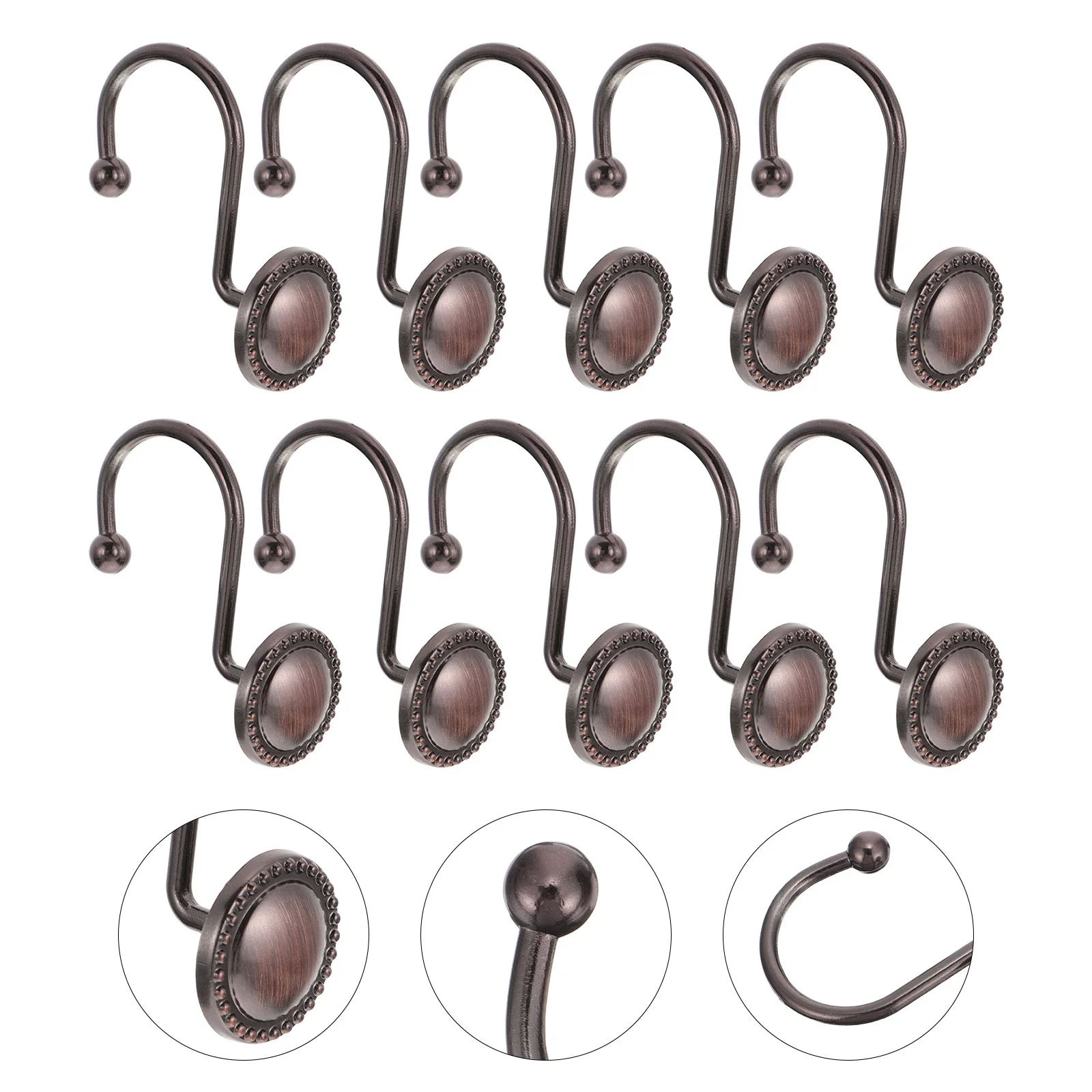 

Vintage Shower Curtain Hooks Accessories Bathroom Window Zinc Alloy Fixing