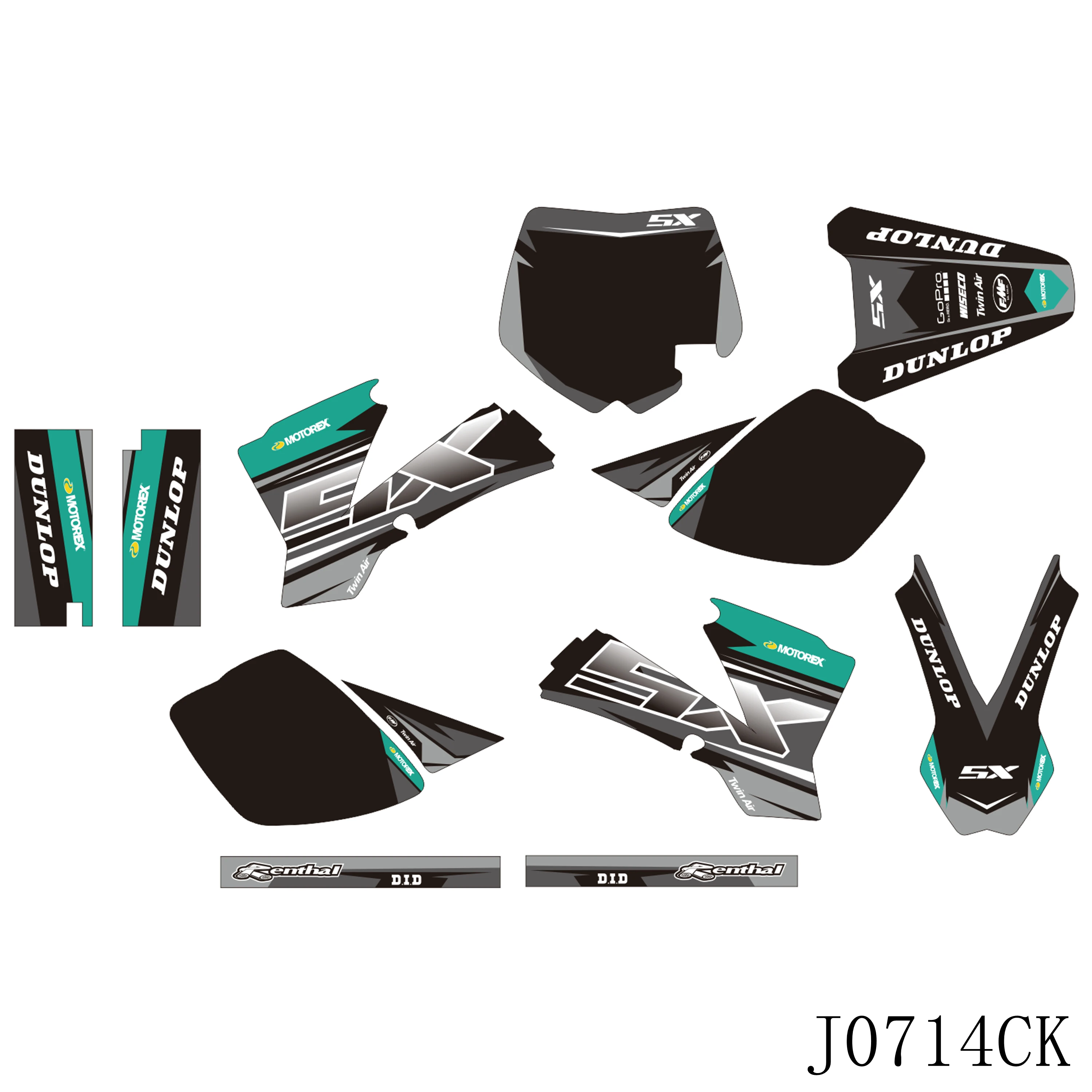 

Full Graphics Decals Stickers Motorcycle Background Custom Number Name For KTM SX 50 SX50 2002 2003 2004 2005 2006 2007 2008