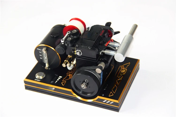 Двухцилиндровый четырехтактный двигатель модель двигателя металлический