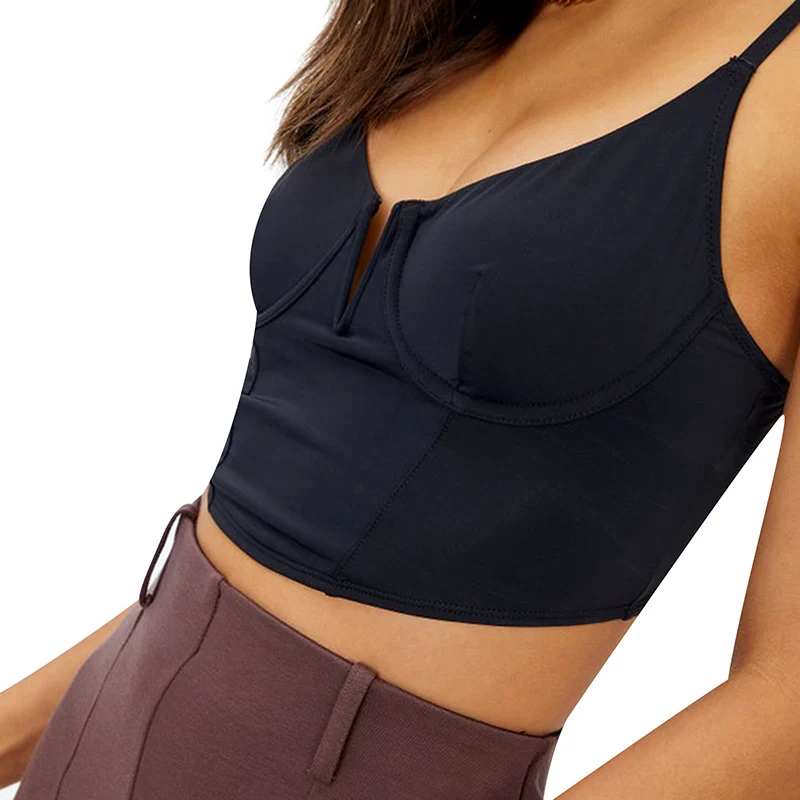 

Женская однотонная майка с глубоким вырезом без рукавов с открытой спиной облегающие кроп-топы на бретелях летние топы