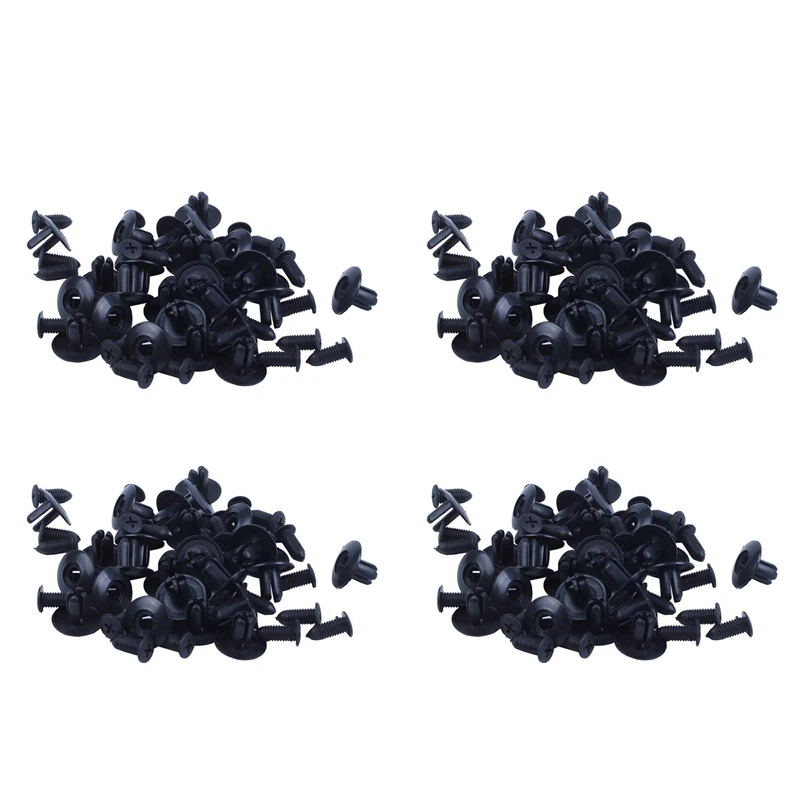 100 шт. пластиковые заклепки для бампера и крыла зажим двери отверстие 8 мм черный