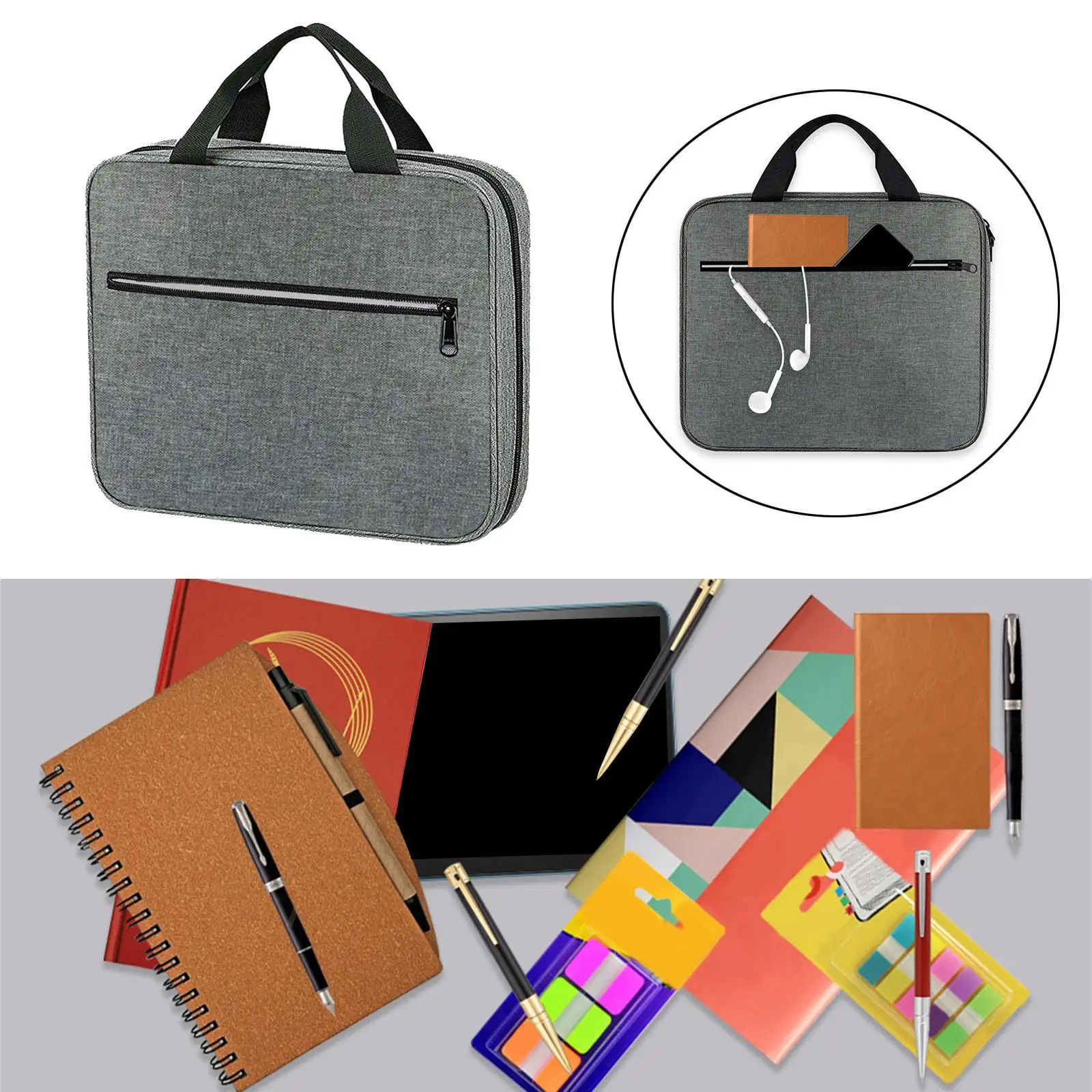 

Tablet Sleeve Anti Scratch Lightweight Notebook Hand Bag with Handle Durable Carrying Bag Polyester Tablet Bag for Laptop Tablet