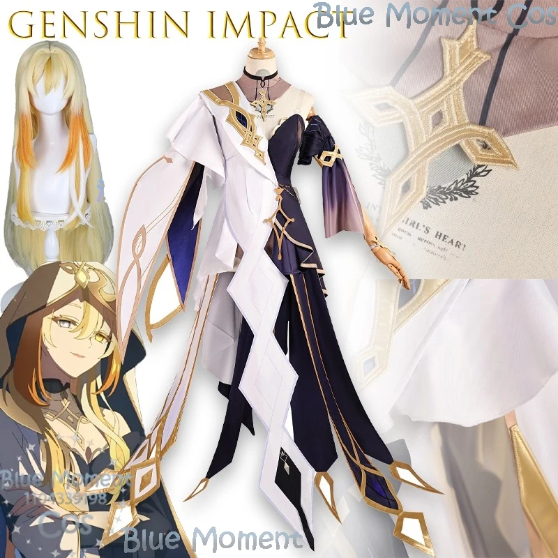 Фото ‌ Genshin Impact Ruler Of Life Naberius Косплей Костюм Ruanmei Парик Головные Уборы Earri Ожерелье Платье Женский Наряд Navidad Carnaval ‌ ‌ №1