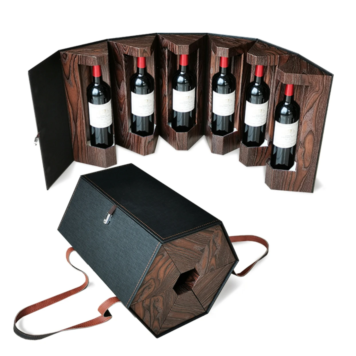 Empty Box Folding Gift Box Six Pack Red Wine Packaging Box