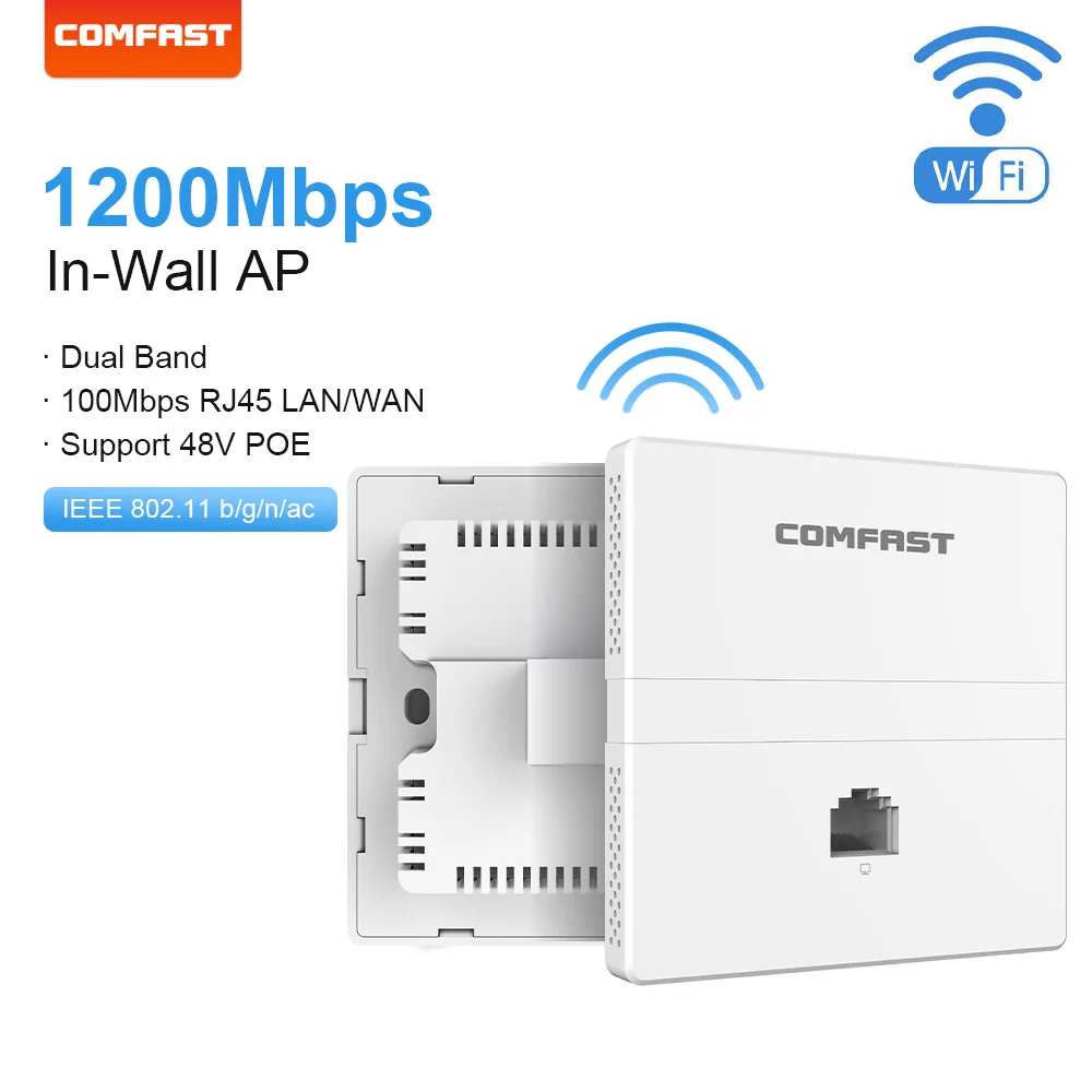 Сетевая точка доступа COMFAST 1200 Мбит/с 48 В POE порт RJ45 64 пользователя - купить по