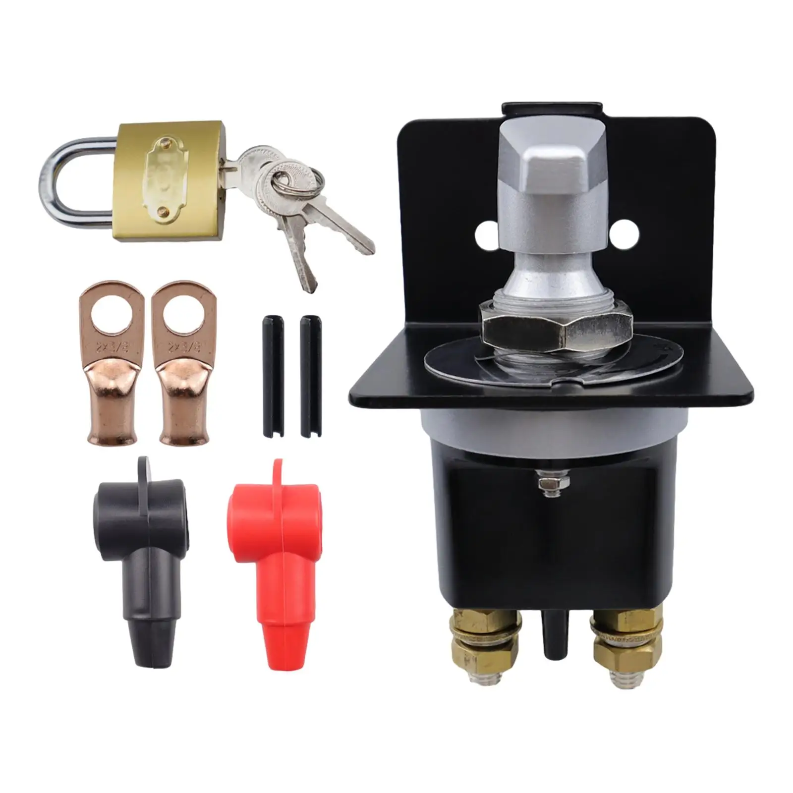 

Battery Disconnect Switch with Lockout Plate Waterproof 500A Battery Kill Switch Battery Cut Off Switch for Auto Rvs Boat