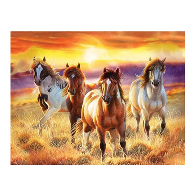 

Full Drill Square Diamond DIY Diamond Painting Run The Horse Diamond Embroidery Cross Stitch Rhinestone