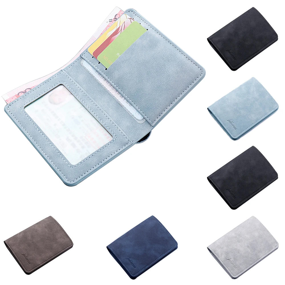 pu leather purse frosted card holder retro embossed folding wallet thin men soft coin pouch bag for women 2022 trend 811cm mini free global shipping