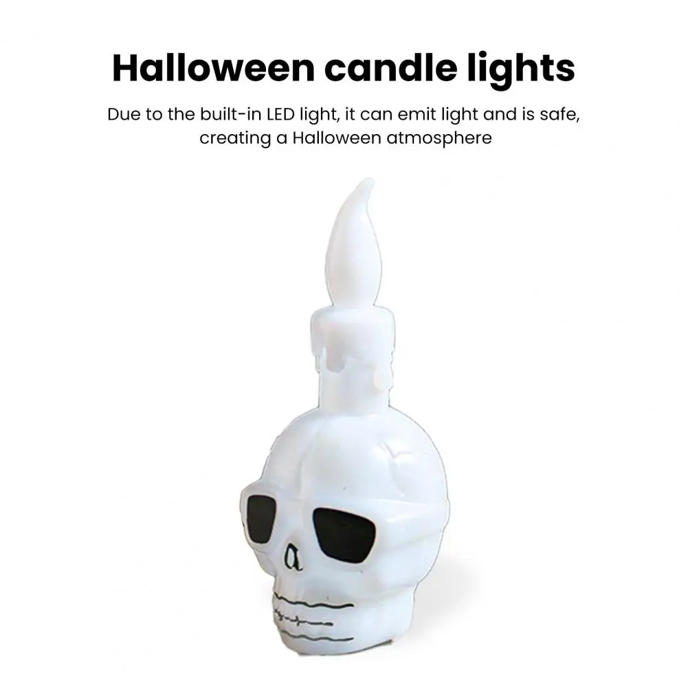 

Spooky Skull Lamp Realistic Flameless Halloween Skull Lamp Battery-operated Skeleton Head Candle Decoration for Spooky Party