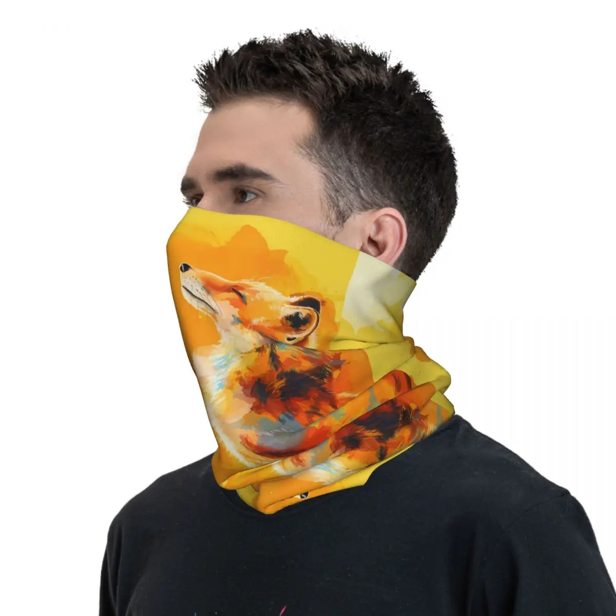 Иллюстрация лисы Вдохновляющий шарф шейный платок Маска для шеи и лица Полиэстер