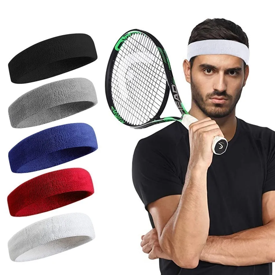 

WorthWhile Cotton Athletic Headband Elastic Sweatbands Basketball Sports Women Men Gym Fitness Sweat Hair Band Volleyball Tennis