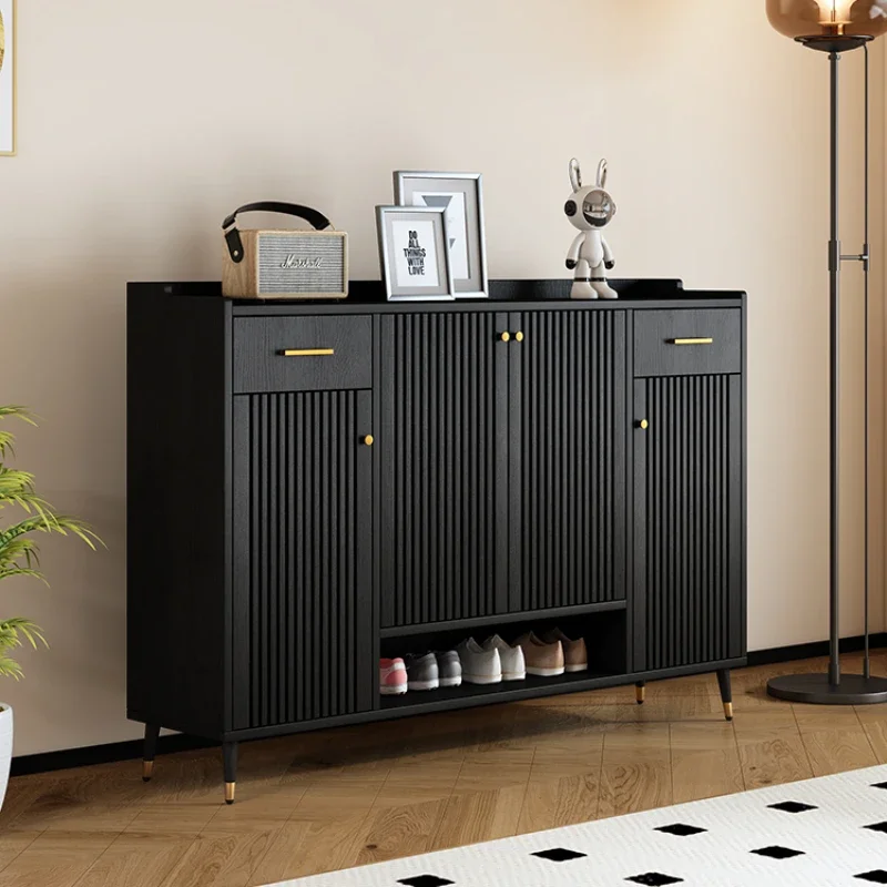 

Скандинавская версия, простой роскошный черный современный дизайн обувного шкафа, многофункциональная шкафка на обувь, домашняя мебель HD50XJ