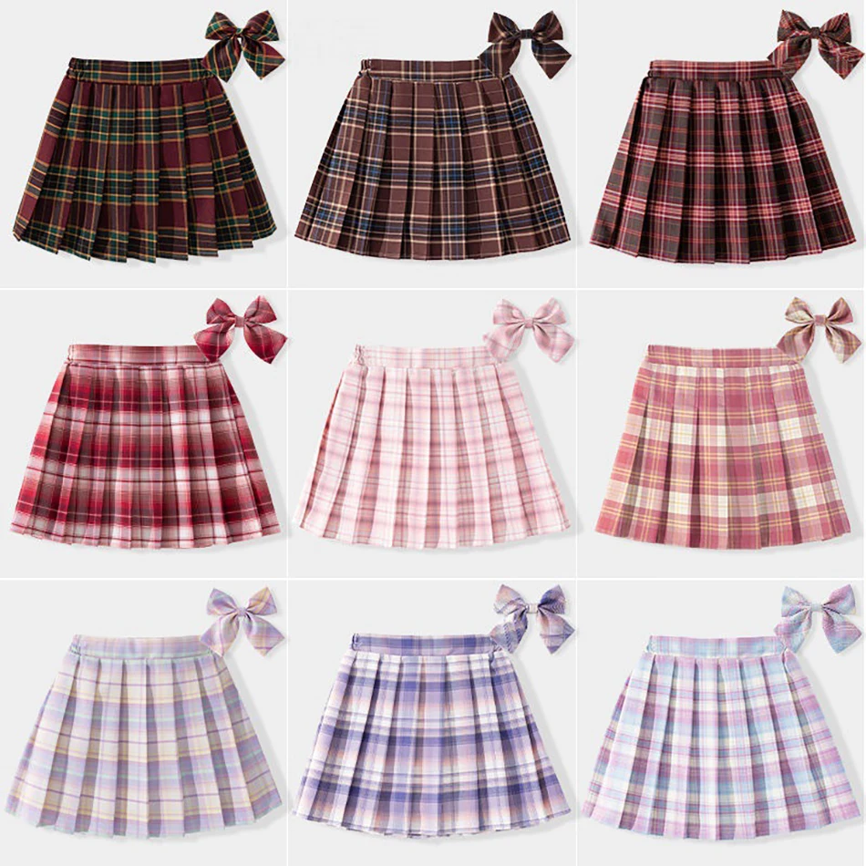 

2023 Summer Baby Toddler Children Clothing School Uniform Plaid Girls Skirt Bottoming Princess Pleated Skirts Kids Short SKirt