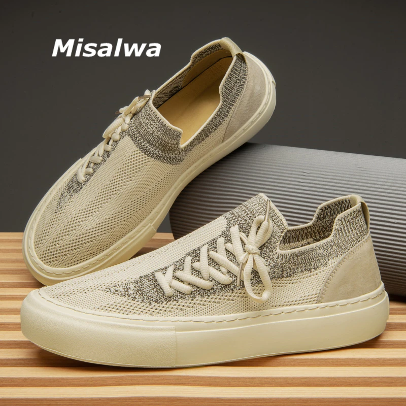 

Misalwa New Spring Summer Men Sneakers Breathable Men Moccasins Casual Shoes Loafers Men Flats Slip-On Unique