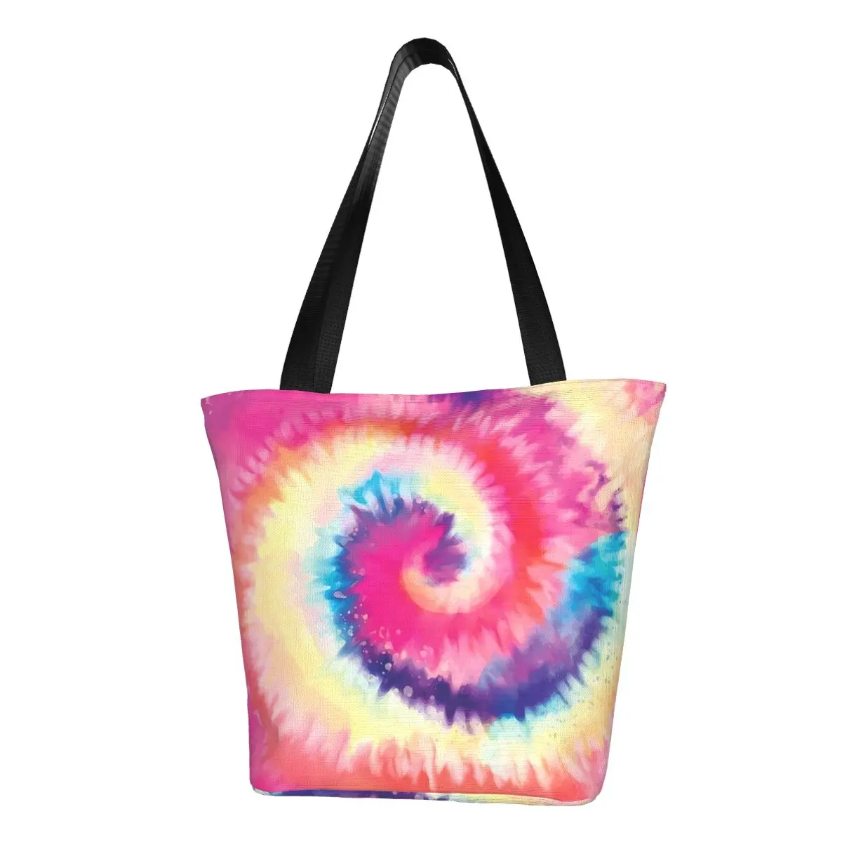 

Colorful Tie Dye Shopper Bag Rainbow Swirl Aesthetic Handbags Cloth Travel Tote Bag Female Custom Shoulder Bag
