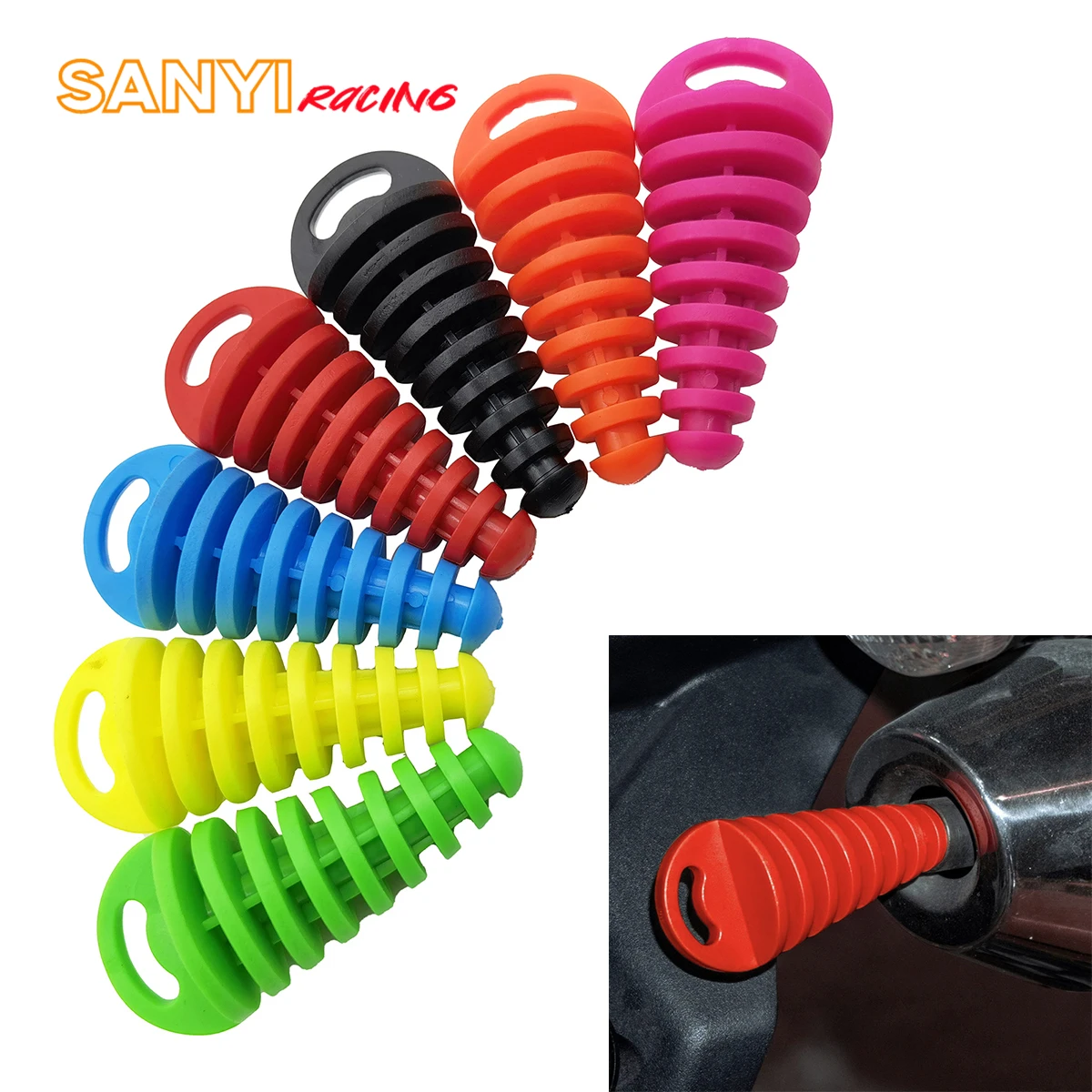 

Universal PVC Motorcycle Exhaust Pipe Plug Muffler Wash Plug Pipe Protector Motocross Exhaust Plug Move Blow-down Silencer
