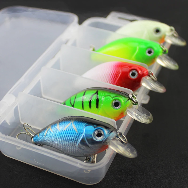 

Accessory Metal Tool Outdoor 5pcs Kinds Of Fishing Lures Minnow Fish Hooks Tackle Crank bait New Quality Parts