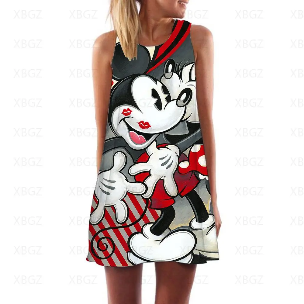 

Minnie Mouse Dresses for Women 2022 Boho Women's Summer Sundresses Cool Dress Loose Woman Disney Cartoon Mini Fashion Beach Sexy